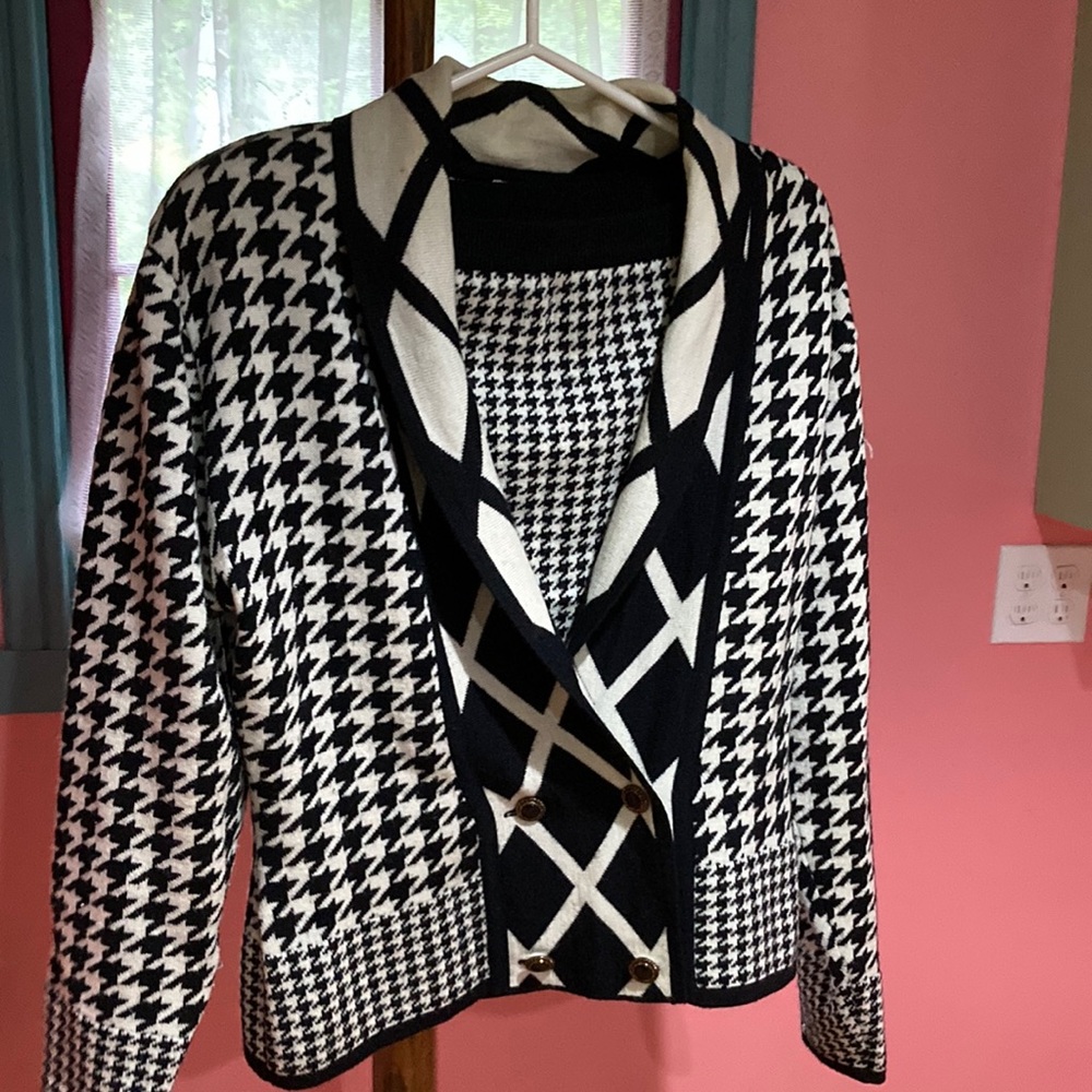 George Georgiou Skirt Set, jacket Size L, Skirt size M.  50% Wool 50% Acrylic